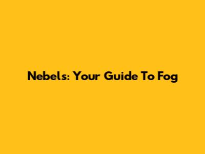 Nebels: Your Guide To Fog
