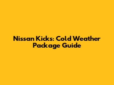 Nissan Kicks: Cold Weather Package Guide