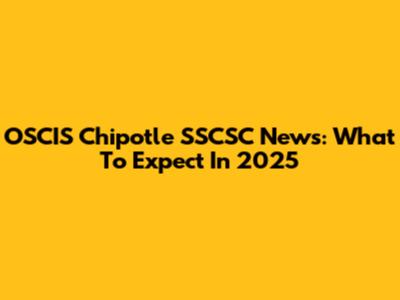 OSCIS Chipotle SSCSC News: What To Expect In 2025