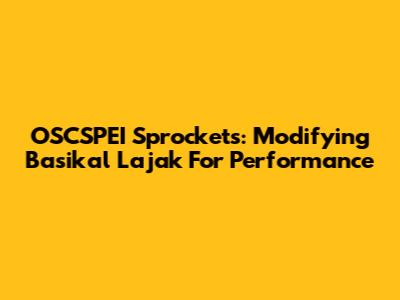 OSCSPEI Sprockets: Modifying Basikal Lajak For Performance