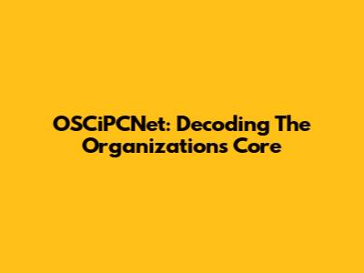 OSCiPCNet: Decoding The Organization's Core