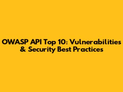 OWASP API Top 10: Vulnerabilities & Security Best Practices