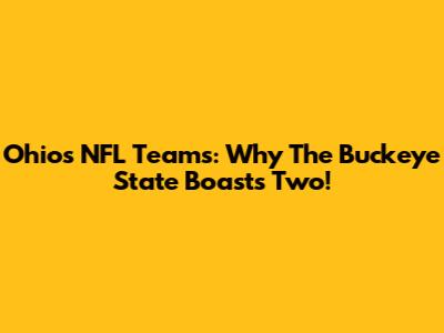 Ohio's NFL Teams: Why The Buckeye State Boasts Two!