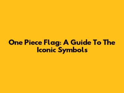 One Piece Flag: A Guide To The Iconic Symbols