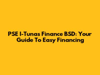 PSE I-Tunas Finance BSD: Your Guide To Easy Financing