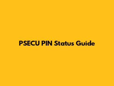 PSECU PIN Status Guide
