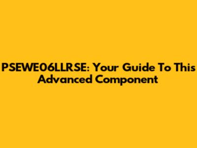 PSEWE06LLRSE: Your Guide To This Advanced Component