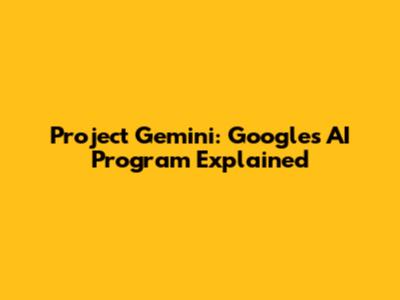Project Gemini: Google's AI Program Explained