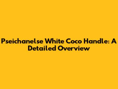 Pseichanelse White Coco Handle: A Detailed Overview