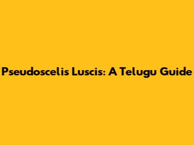 Pseudoscelis Luscis: A Telugu Guide