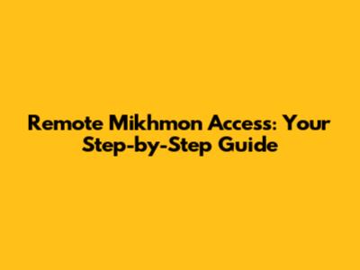 Remote Mikhmon Access: Your Step-by-Step Guide