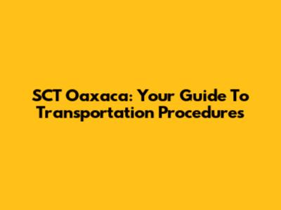SCT Oaxaca: Your Guide To Transportation Procedures