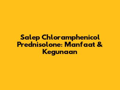 Salep Chloramphenicol Prednisolone: Manfaat & Kegunaan