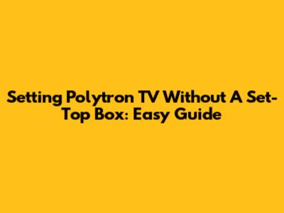 Setting Polytron TV Without A Set-Top Box: Easy Guide