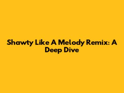 Shawty Like A Melody Remix: A Deep Dive