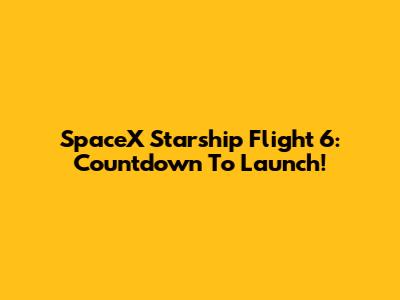 SpaceX Starship Flight 6: Countdown To Launch!