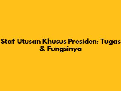 Staf Utusan Khusus Presiden: Tugas & Fungsinya