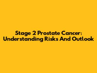 Stage 2 Prostate Cancer: Understanding Risks And Outlook