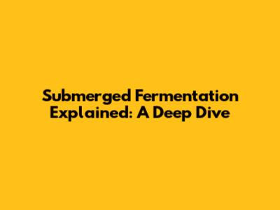 Submerged Fermentation Explained: A Deep Dive