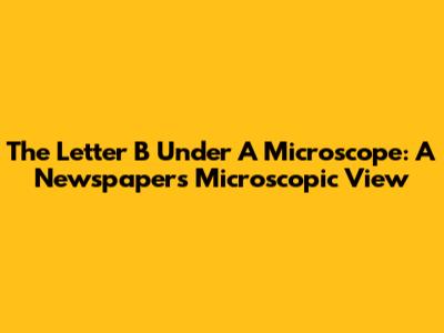 The Letter 'B' Under A Microscope: A Newspaper's Microscopic View