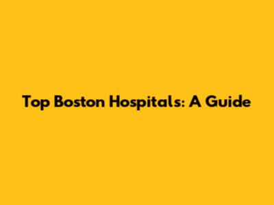 Top Boston Hospitals: A Guide