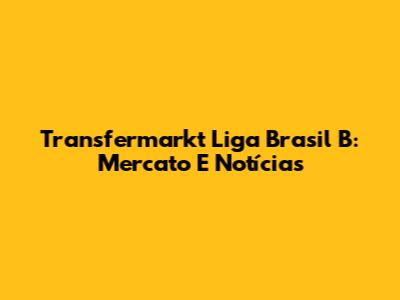 Transfermarkt Liga Brasil B: Mercato E Notícias