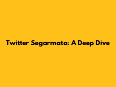 Twitter Segarmata: A Deep Dive