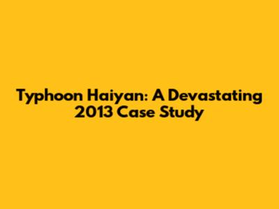 Typhoon Haiyan: A Devastating 2013 Case Study