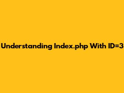 Understanding Index.php With ID=3
