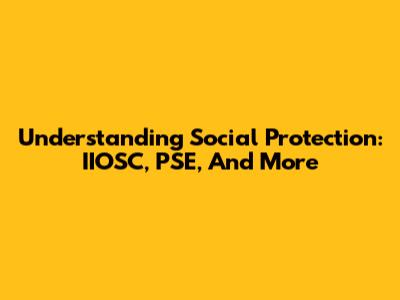 Understanding Social Protection: IIOSC, PSE, And More