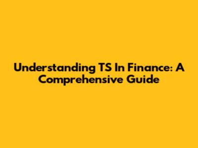 Understanding TS In Finance: A Comprehensive Guide