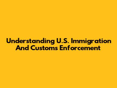 Understanding U.S. Immigration And Customs Enforcement