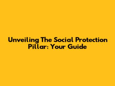 Unveiling The Social Protection Pillar: Your Guide