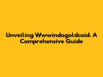 Unveiling Wwwindogoldcoid: A Comprehensive Guide