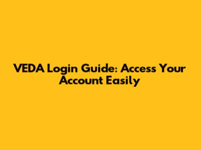 VEDA Login Guide: Access Your Account Easily