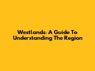 Westlands: A Guide To Understanding The Region