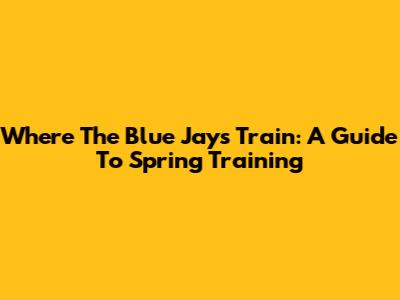 Where The Blue Jays Train: A Guide To Spring Training