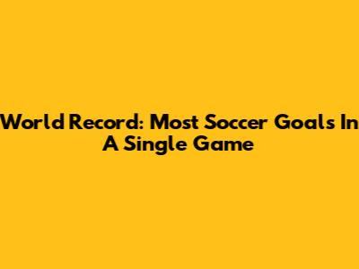 World Record: Most Soccer Goals In A Single Game